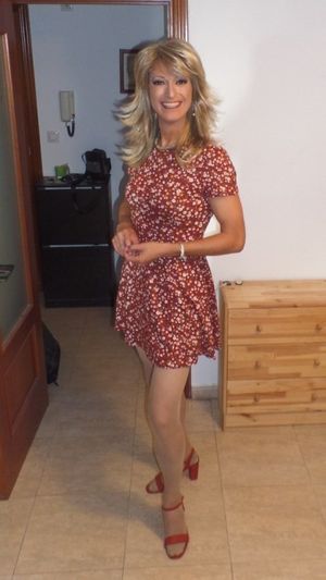 gorgeous shemale in pretty dress