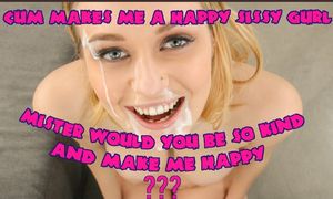 Blonde Cum Makes Me Happy Sissy Caption