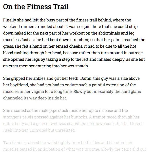Erotic story about sex while out running