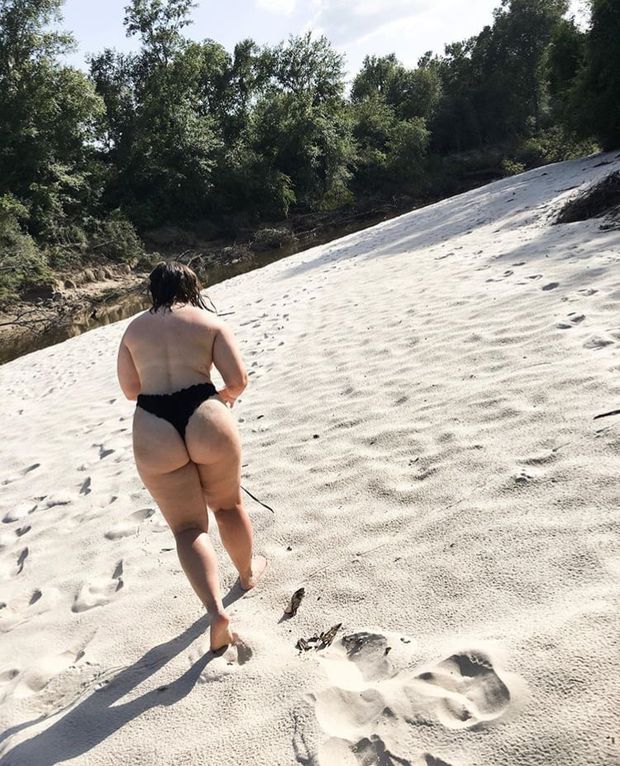 big booty walking on the beach