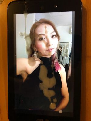 Asian slut get cum tribute