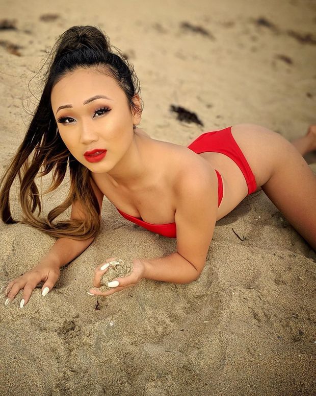 asian beach babe