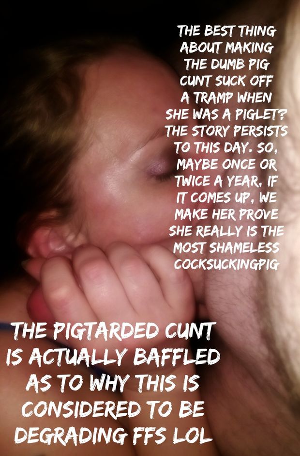 Fuckpig proving she will suck any cock