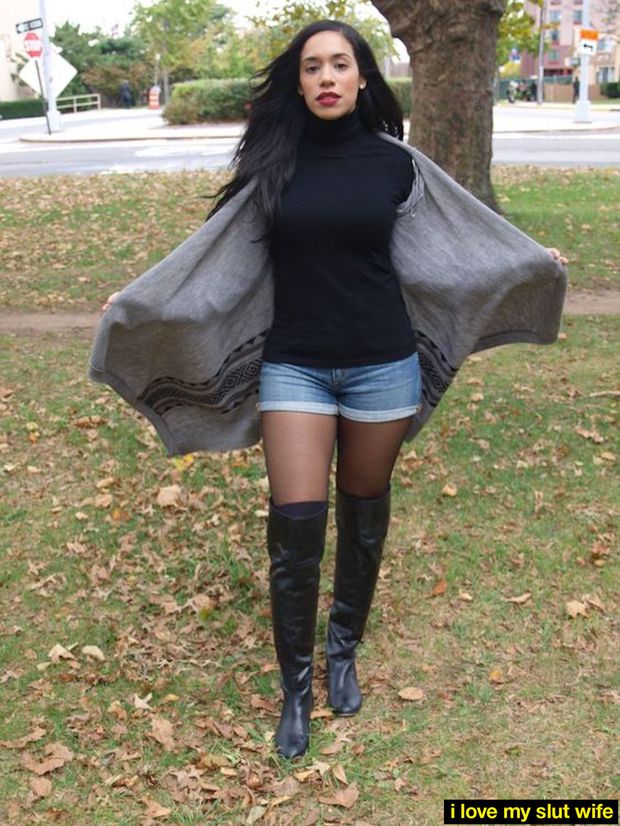 Beautiful woman with hot legs out to turn some heads in the park.