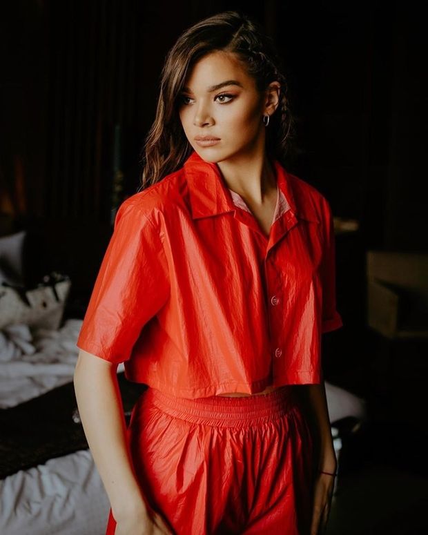 Hailee Steinfeld  Red Jumpsuit