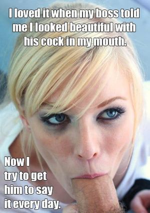Blonde Boss Blowjob Every Day Sissy Caption