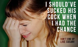 Redhead Should've Sucked His Cock Sissy Caption