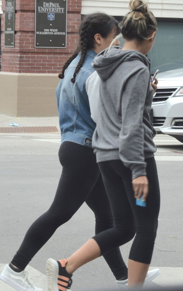 Babes in leggings walking