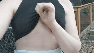 Hot teen flashing tits and pussy in public