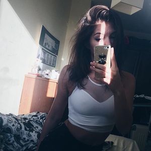 Brunette with see-through nipples