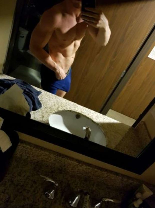 Sexy buff make with boner