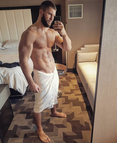 Just in a towel