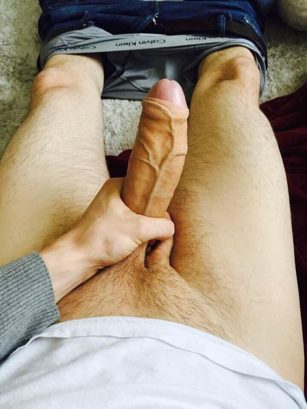 Uncut and veiny cock