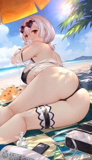 Sexy blonde beach with source!