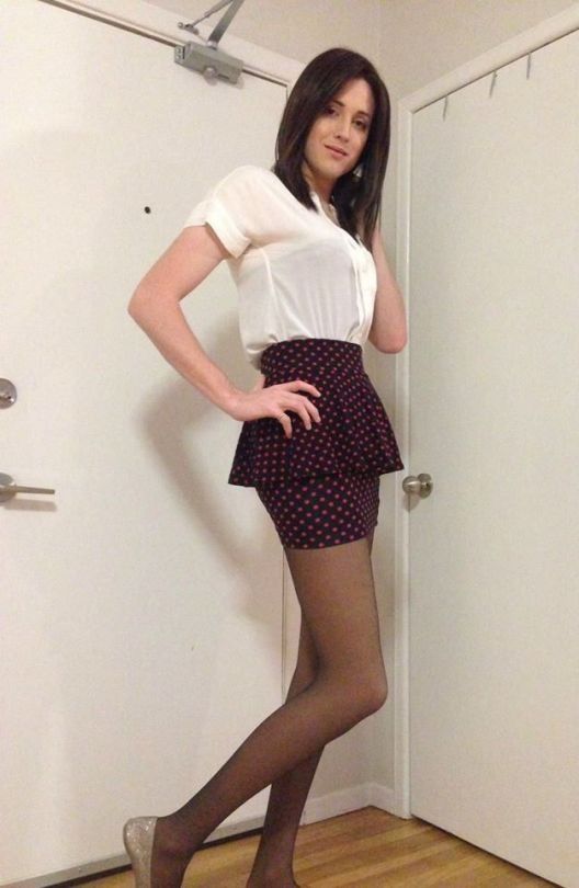 Tranny in secretary clothes