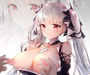 azur_lane breasts formidable_(azur_lane) nipples no_bra open_shirt zhao