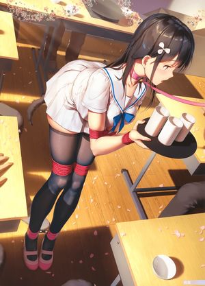 azur_lane bondage choukai_(azur_lane) cleavage seifuku tagme tail thighhighs tokinohimitsu