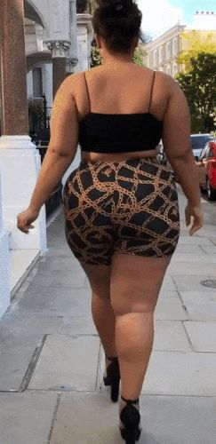 @therealnatalie walking in tight shorts