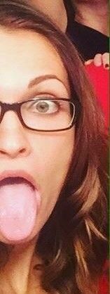 Hot tongue she like sperm in tongue