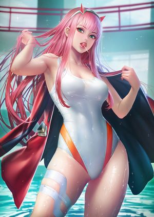 zero two (darling in the franxx) drawn by nudtawut thongmai