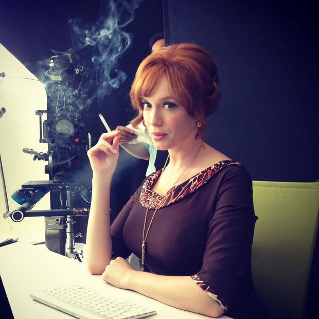 Christina Hendricks smoking