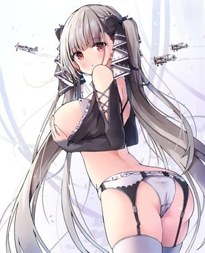 ass azur_lane breast_hold breasts formidable_(azur_lane) garter_belt no_bra open_shirt pantsu sobmarine stockings thighhighs