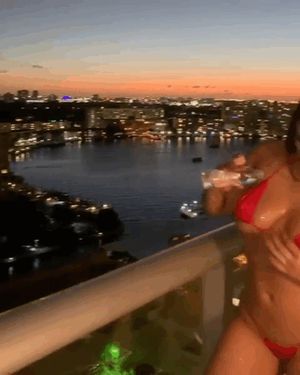 Curvy Brunette Oils Up Her Hot Bikini Body