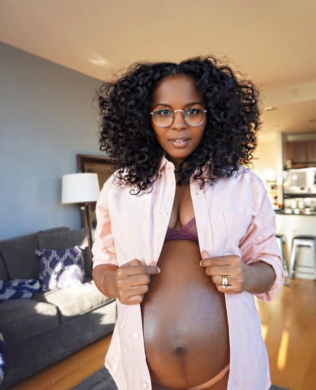 cute ebony pregnant