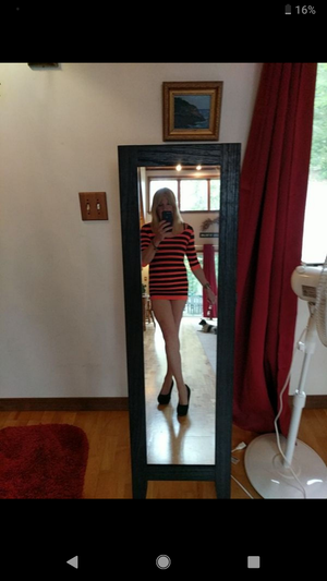 Shemale Janey in a short club dress