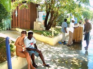 colonial CMNF: only one naked, only one white