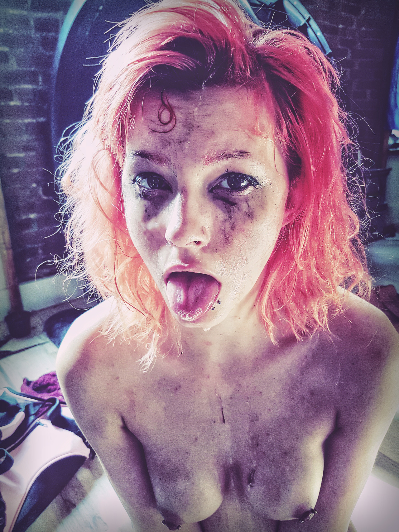 emo messy face