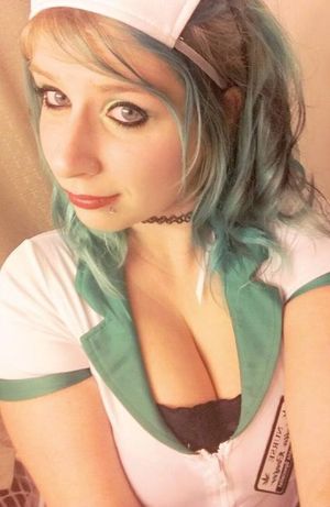 Mysterious Amatuer Facebook Babe in lascivious velvet nurses outfit n big tits