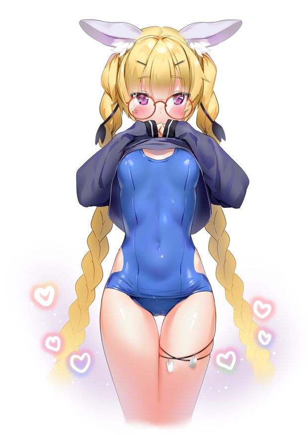 ears bunny_ears cameltoe frontline marmoset0 megane swimsuit seifuku shirt_lift sr-3mp_(frontline) swimsuits