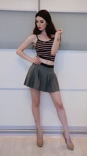 Skirt and heels