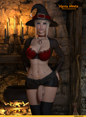 Futa Witch Babe Flaccid But Veiny