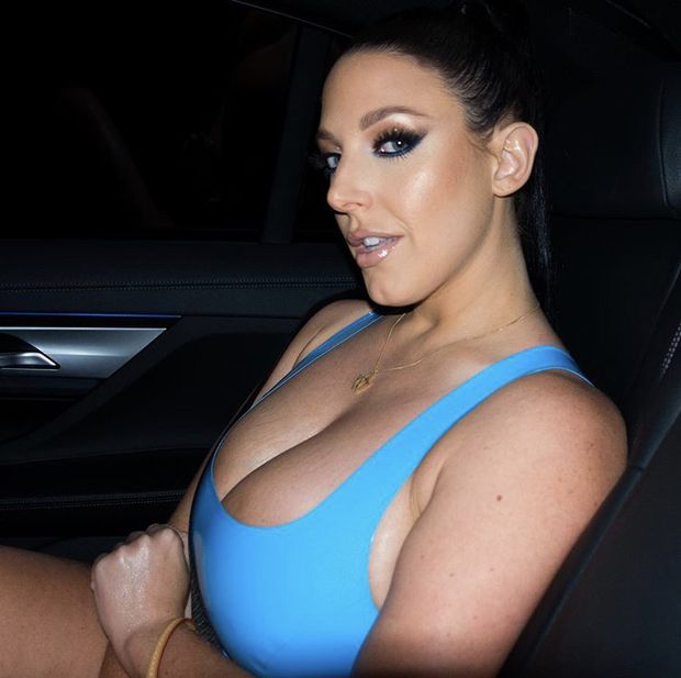 Girlfriend in a sports bra with Angela White