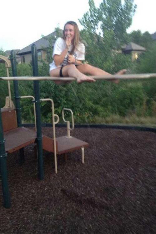 cute drunk teen peeing on playground