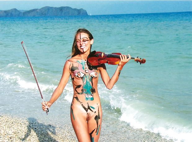 Painted Fiddler on the Beach