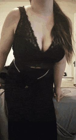 Teen in black dress
