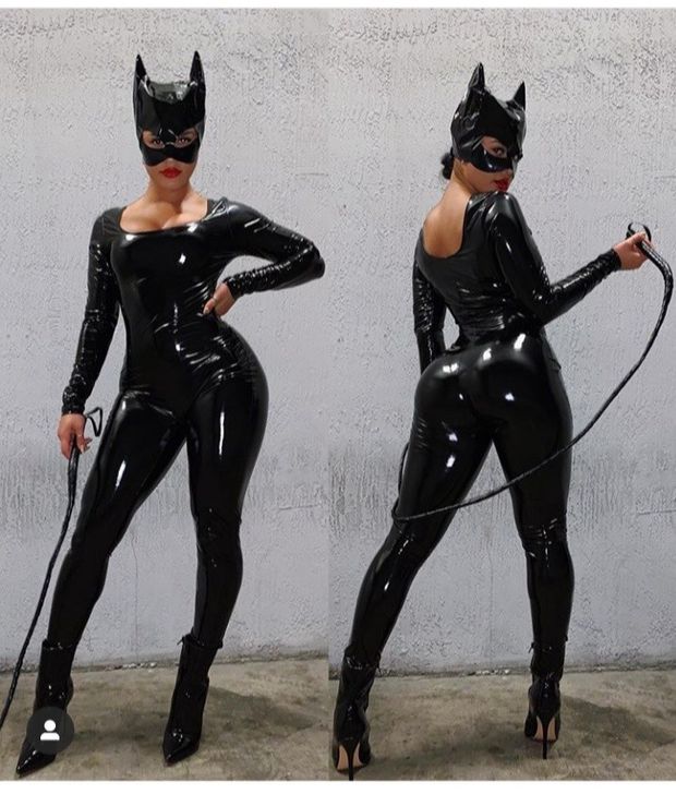 Katya as a star in erotic games as a cool Cat Woman