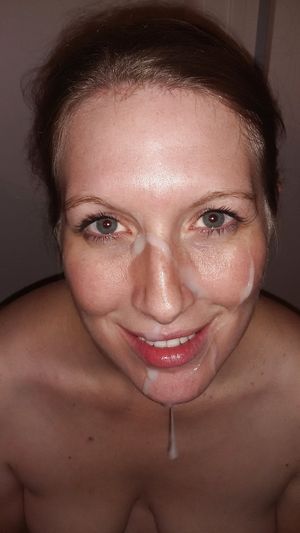 I'm just a regular lady with cum dripping from my chin and over my face.