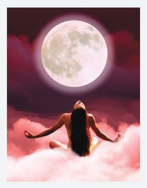 Woman posing in the full Moon - Artistic photography