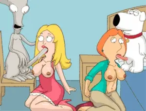 Lois sucks Brian, Francine sucks roger