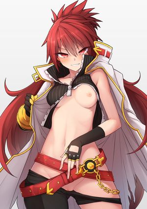 bike_shorts breasts elesis elsword nipples no_bra nopan open_shirt pussy uncensored waero