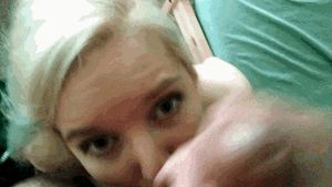 Blond teen takes facial like a champ