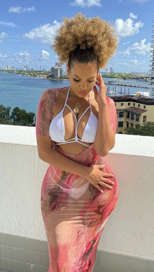 Great see-through dress bikini hot beautiful body ebony