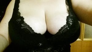 Blonde bbw loves to have things between her massive tits - huge boob milf get exposed