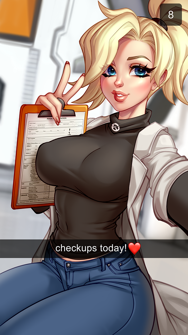 mercy (overwatch and 1 more) drawn by blushy-pixy