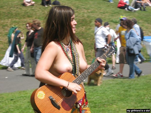 Hippie guitar grrrl.