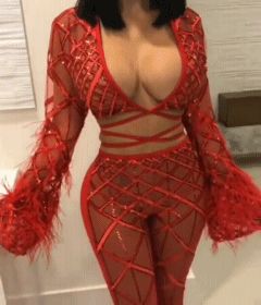 Hot latina in hot red